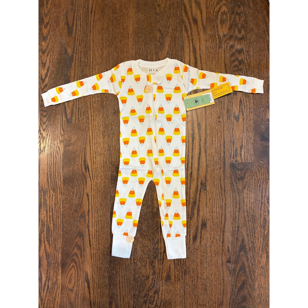 NWT Monica and Andy Candy Corn Onesie with Bib Set Size 12 -18 months